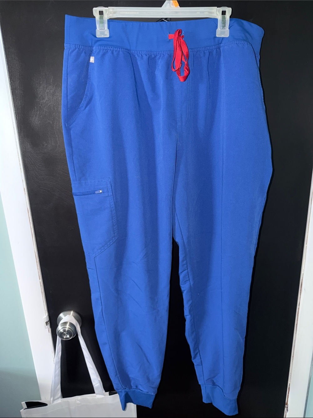 Women’s Blue Jogger Pants with Red Drawstring